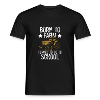 born to farm school - Men's T-Shirt - black - Front - AI Model Male 178 light (178cm)