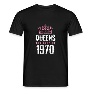 born in 1970 - Men's T-Shirt - black - Front - AI Model Male 178 light (178cm)