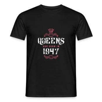 born en 1947 - T-shirt homme - noir - Devant - AI Model Male 178 light (178cm)