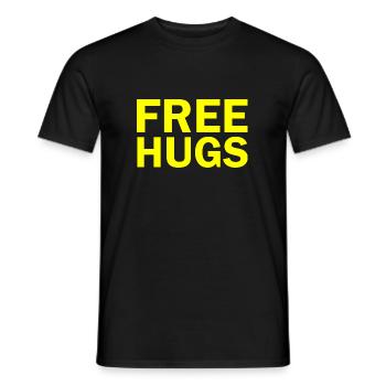 Free hugs - T-shirt homme - noir - Devant - AI Model Male 178 light (178cm)