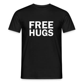 Free hugs - T-shirt homme - noir - Devant - AI Model Male 178 light (178cm)