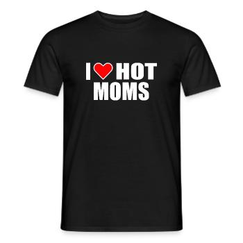 I love hot moms - Männer T-Shirt - Schwarz - Vorne - AI Model Male 178 light (178cm)