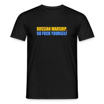 russian warship go f yourself - T-shirt homme - noir - Devant - AI Model Male 178 light (178cm)
