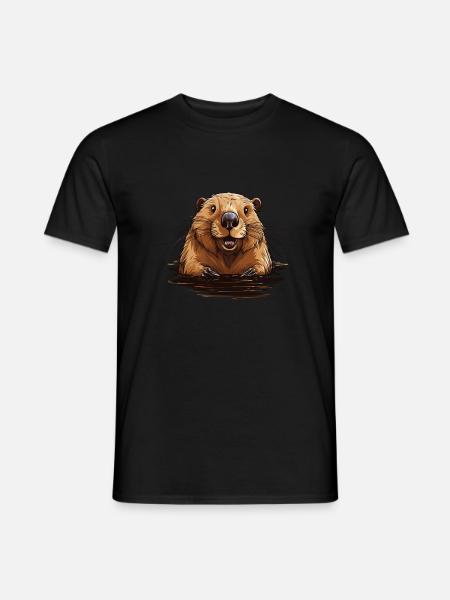 Biber für einen Biberliebhaber Naturschützer - Männer T-Shirt - Schwarz