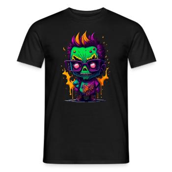 Bunter cooler Zombie - Männer T-Shirt - Schwarz - Vorne - AI Model Male 178 light (178cm)