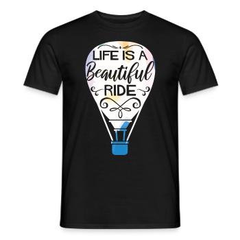Heißluftballon fahren | Ballonfahrt Geschenkideen - Männer T-Shirt - Schwarz - Vorne - AI Model Male 178 light (178cm)