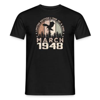 Incomparable since March 1948, 76th Anniversary - Men's T-Shirt - black - Front - AI Model Male 178 light (178cm)