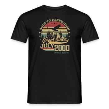 24 years old Aged to Perfection born in July 2000 - Men's T-Shirt - black - Front - AI Model Male 178 light (178cm)