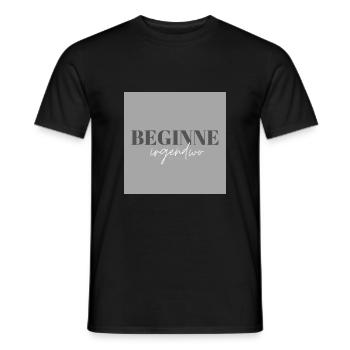 Beginn - Männer T-Shirt - Schwarz - Vorne - AI Model Male 178 light (178cm)