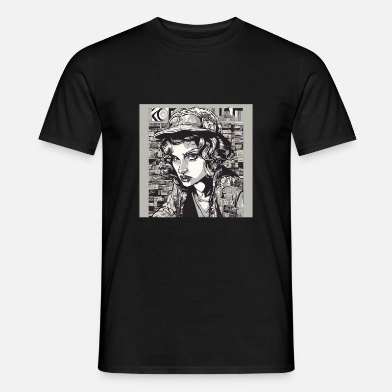 Frau, Pop Art, Comic - Männer T-Shirt - Schwarz