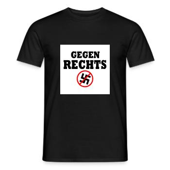 Gegen rechts - Männer T-Shirt - Schwarz - Vorne - AI Model Male 178 light (178cm)
