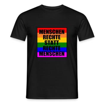 Gegen rechts - Männer T-Shirt - Schwarz - Vorne - AI Model Male 178 light (178cm)