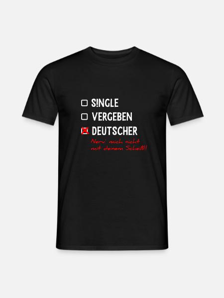 Deutscher lustiger frecher Spruch zum ankreuzen - Männer T-Shirt - Schwarz