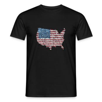 Patriotisches Puzzle Flagge Amerikanischer Stolz - Männer T-Shirt - Schwarz - Vorne - AI Model Male 178 light (178cm)