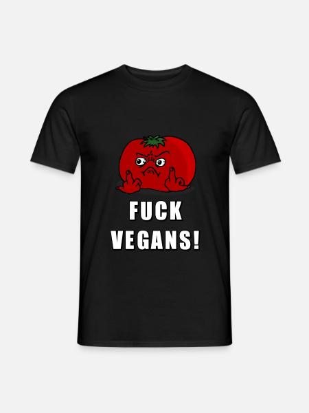 Pissed Tomato: Fuck Vegans! - Men's T-Shirt - black