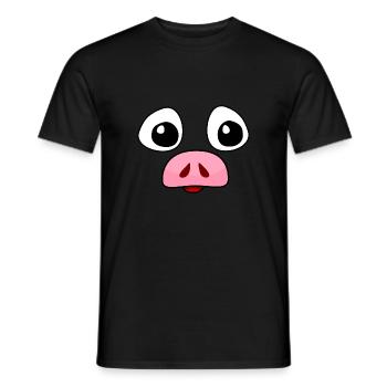 Schweinchengesicht - Männer T-Shirt - Schwarz - Vorne - AI Model Male 178 light (178cm)