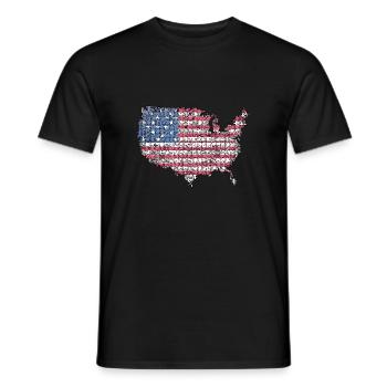 Patriotisches Puzzle Flagge Amerikanischer Stolz - Männer T-Shirt - Schwarz - Vorne - AI Model Male 178 light (178cm)