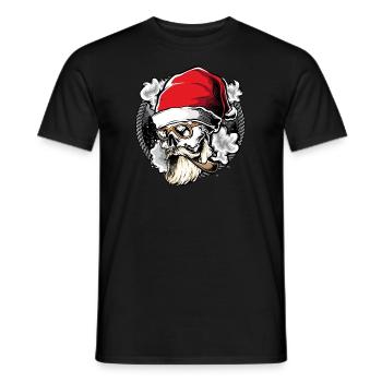 Weihnachten Weihnachtsmann Totenkopf Geschenk - Männer T-Shirt - Schwarz - Vorne - AI Model Male 178 light (178cm)