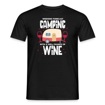 Camping Wine - Men's T-Shirt - black - Front - AI Model Male 178 light (178cm)