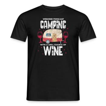 Camping Vignoble Caravane Vin Rouge Camper Cadeau - T-shirt homme - noir - Devant - AI Model Male 178 light (178cm)