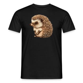 Süßer Vintage Igel - Männer T-Shirt - Schwarz - Vorne - AI Model Male 178 light (178cm)