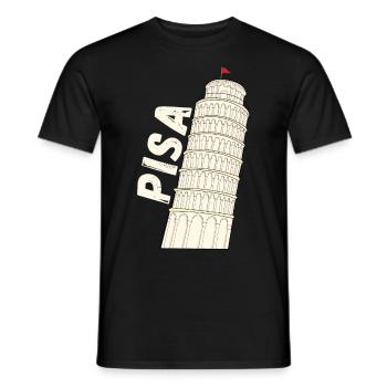 Pisa Florence The Leaning Tower of Pisa Souvenir - Men's T-Shirt - black - Front - AI Model Male 178 light (178cm)