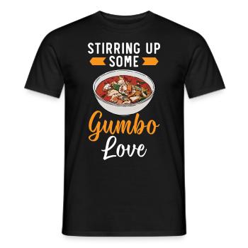 Gumbo Lover Foodie Louisiane Cuisine Cajun Cuisine - T-shirt homme - noir - Devant - AI Model Male 178 light (178cm)