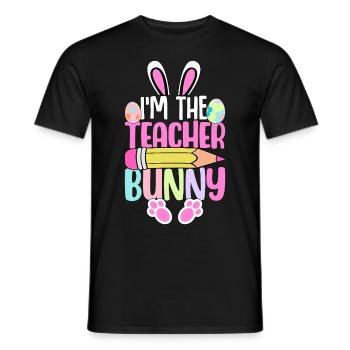 Je suis le lapin de l’enseignant - T-shirt homme - noir - Devant - AI Model Male 178 light (178cm)