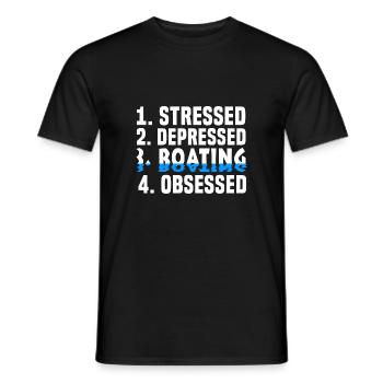 Boating ship captain boat - Men's T-Shirt - black - Front - AI Model Male 178 light (178cm)