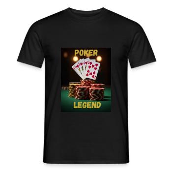 T shirt Poker Legend - T-shirt homme - noir - Devant - AI Model Male 178 light (178cm)