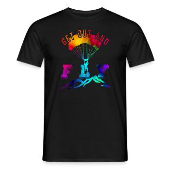 Paragliding - Men's T-Shirt - black - Front - AI Model Male 178 light (178cm)