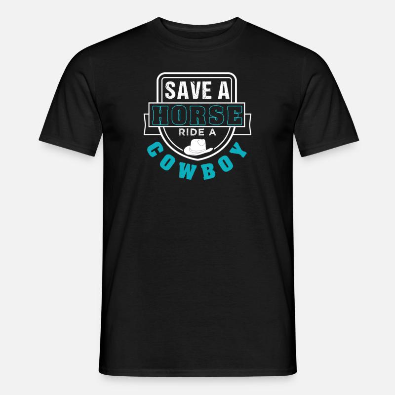 Cowboy - Männer T-Shirt - Schwarz