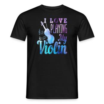 Violin - Men's T-Shirt - black - Front - AI Model Male 178 light (178cm)
