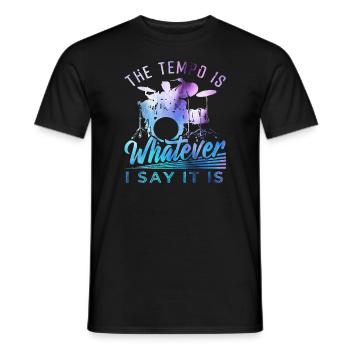 Schlagzeug - Männer T-Shirt - Schwarz - Vorne - AI Model Male 178 light (178cm)