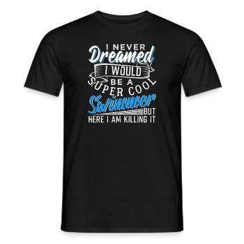 Schwimmen - Männer T-Shirt - Schwarz - Vorne - AI Model Male 178 light (178cm)