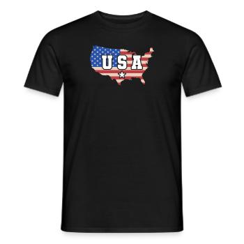 America - Men's T-Shirt - black - Front - AI Model Male 178 light (178cm)