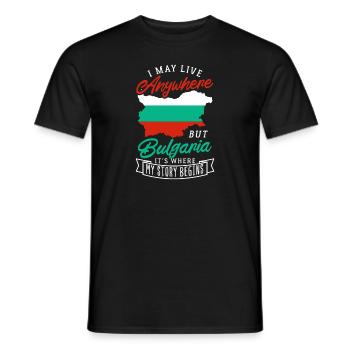 Bulgaria - Men's T-Shirt - black - Front - AI Model Male 178 light (178cm)