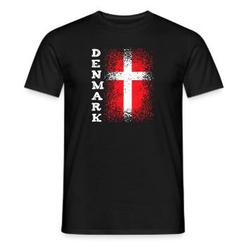 Denmark Flag - Men's T-Shirt - black - Front - AI Model Male 178 light (178cm)