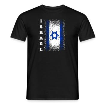 Israel flag - Men's T-Shirt - black - Front - AI Model Male 178 light (178cm)