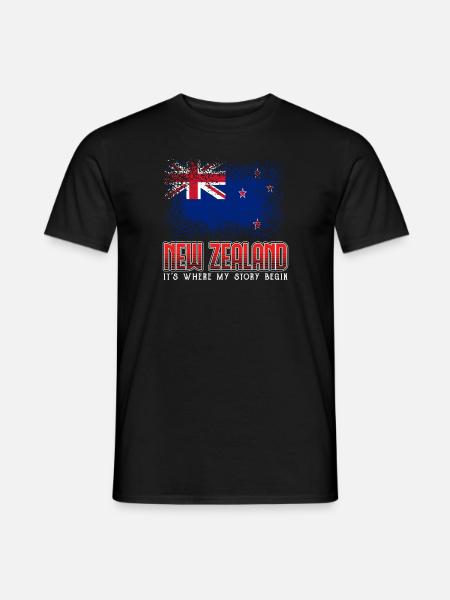 Neuseeland - Männer T-Shirt - Schwarz