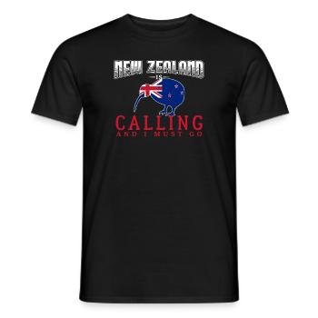 nouvelle-Zélande - T-shirt homme - noir - Devant - AI Model Male 178 light (178cm)