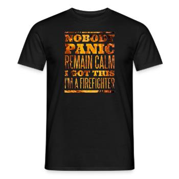Feuerwehr Firefighter - Männer T-Shirt - Schwarz - Vorne - AI Model Male 178 light (178cm)