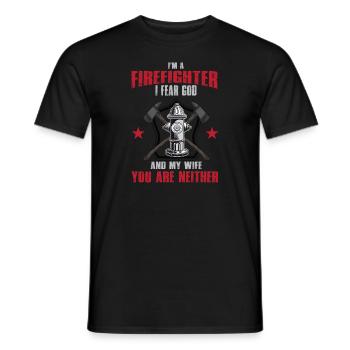 Feuerwehrmann Feuerwehr & Sprüche - Männer T-Shirt - Schwarz - Vorne - AI Model Male 178 light (178cm)