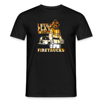 Feuerwehrmann Feuerwehr & Sprüche - Männer T-Shirt - Schwarz - Vorne - AI Model Male 178 light (178cm)