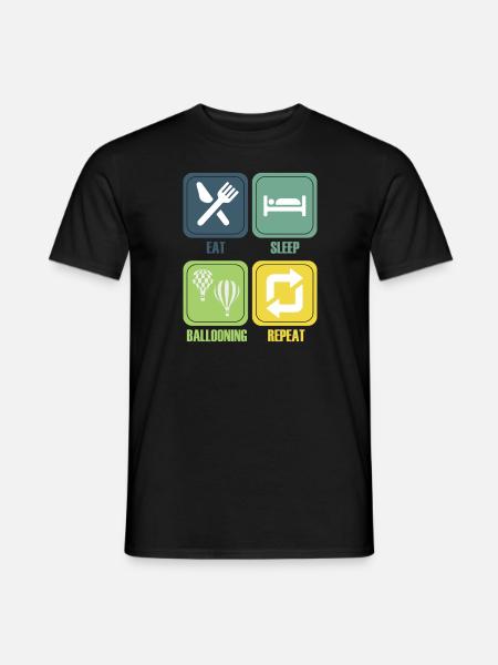 Heißluftballon & Ballon Fahrer Geschenk - Männer T-Shirt - Schwarz