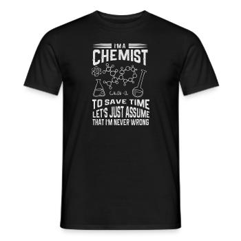 Chemie Lehrer Wissenschaftler Chemieker - Männer T-Shirt - Schwarz - Vorne - AI Model Male 178 light (178cm)