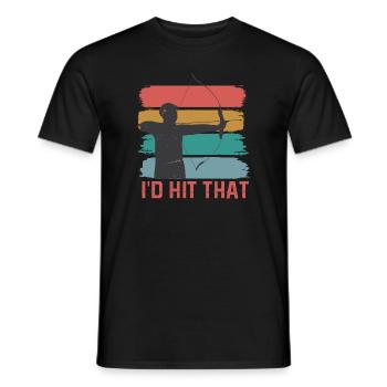 Lustiger Bogensport Spruch Bogenschießen - Männer T-Shirt - Schwarz - Vorne - AI Model Male 178 light (178cm)
