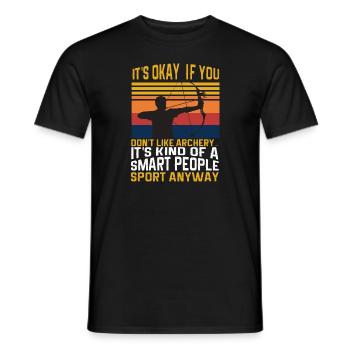 Lustiger Bogensport Spruch Bogenschießen - Männer T-Shirt - Schwarz - Vorne - AI Model Male 178 light (178cm)