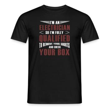 Lustige Elektriker Sprüche I Eliktriker - Männer T-Shirt - Schwarz - Vorne - AI Model Male 178 light (178cm)