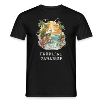 Tropical Paradise - Men's T-Shirt - black - Front - AI Model Male 178 light (178cm)